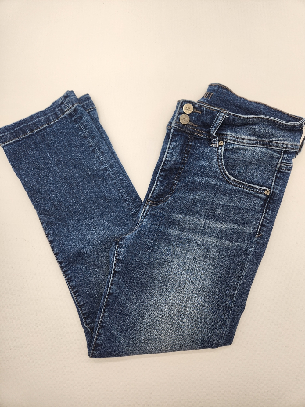 KUT from the Kloth Fab Ab High Rise Crop Straight Leg Jeans Size 4 Dark Wash